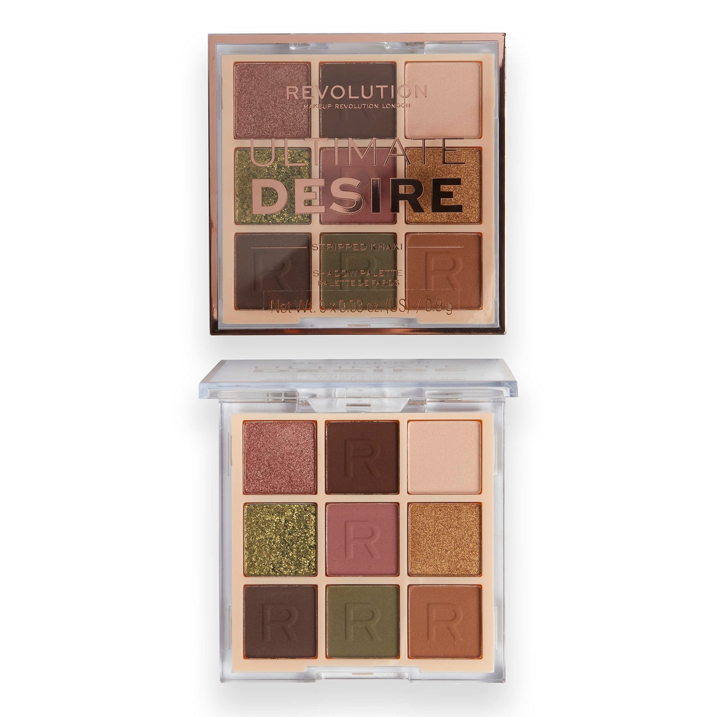 Makeup Revolution Ultimate Desire Shadow Palette Stripped Khaki, Get Highlight the Face with Glam or a Smokey Look Party Makeup