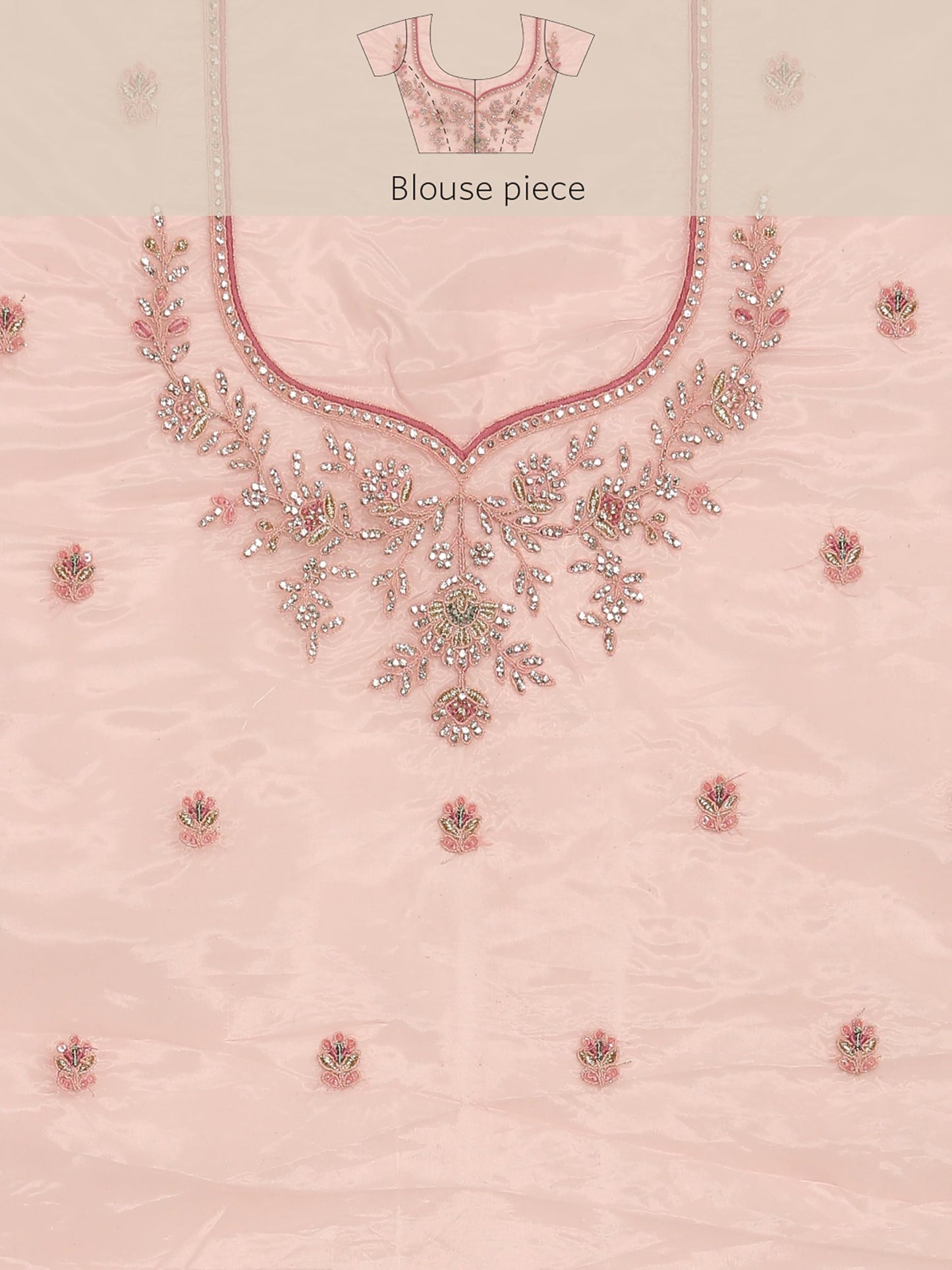 MOHEY Women's Organza Buta Embroidered | Mirror & Sequin Work Saree