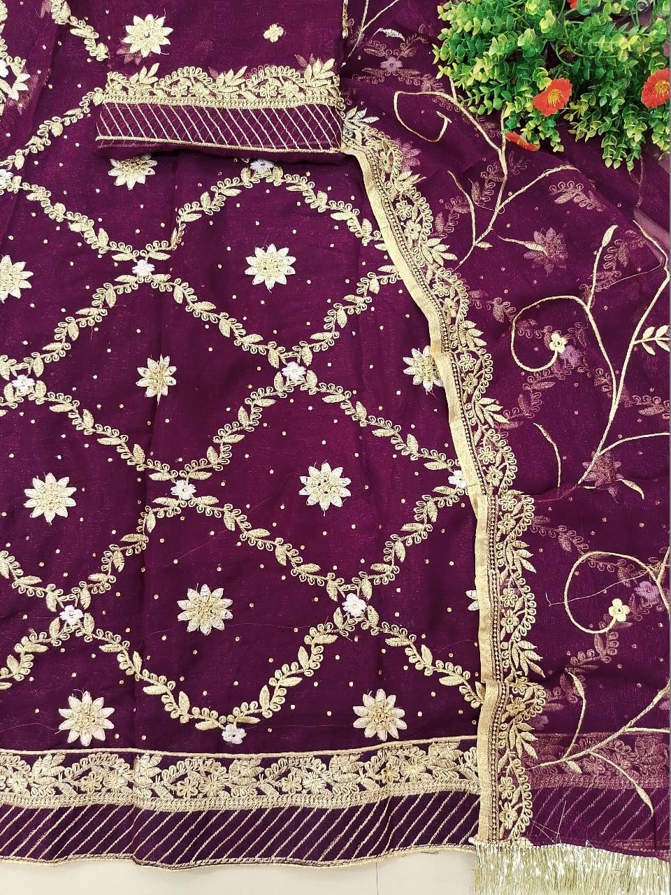 SHYAMLATA Women's Embroidered Shimmer Silk Ethnic wear Semi-stitched Rajasthani Lehenga Choli With Dupatta Set