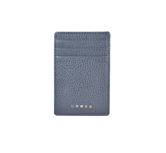 Cross Men's Stylish Premium Quality Genuine Leather Card Holder Wallet with 6 Months Warranty - Navy (AC1288536_1-5)