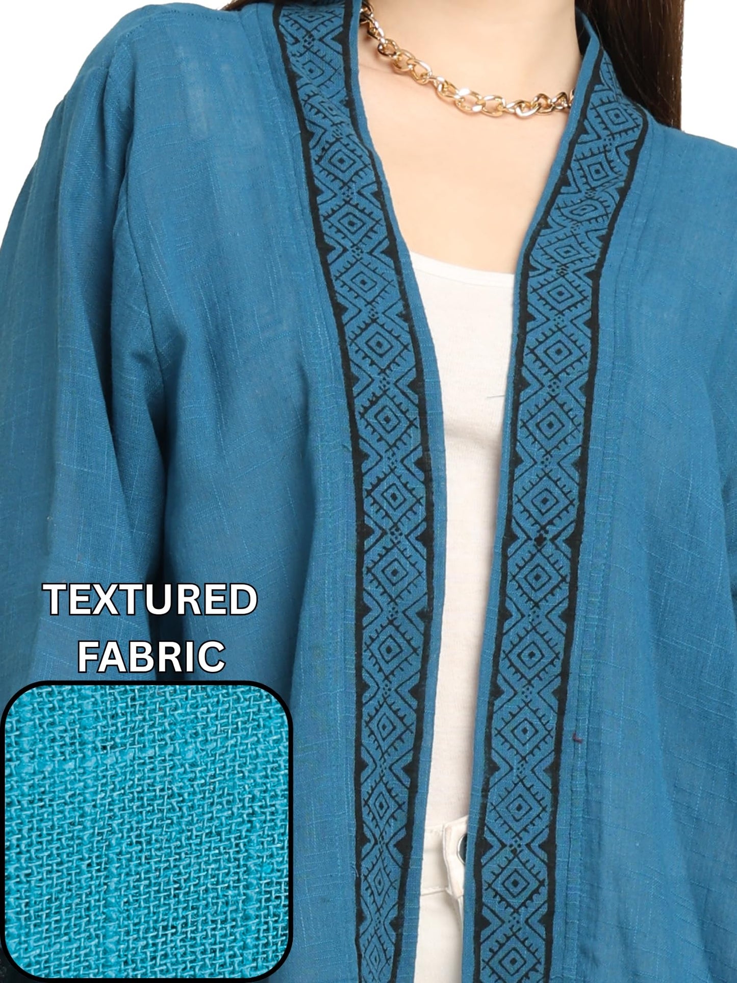 KE KANHA EXPORTS Shrugs for Women Stylish | Cover up on Jeans Tops for Women | Western Beach Outfits | Summer Clothes | Kimono Length Option Short | Medium | Long Blue