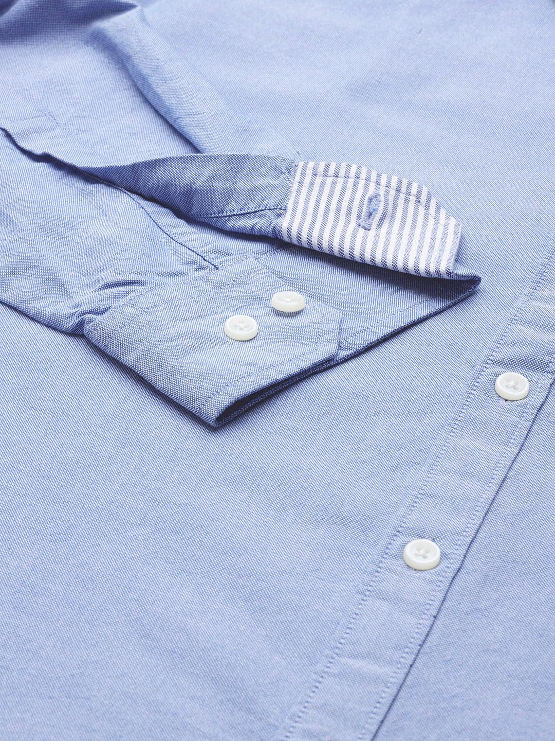 Thomas Scott Men's | Plus Size | Regular Fit | Long Sleeves | Button-Down Collar | Oxford Fabric | Casual | Shirts for Men (TS1427_Blue_6XL)