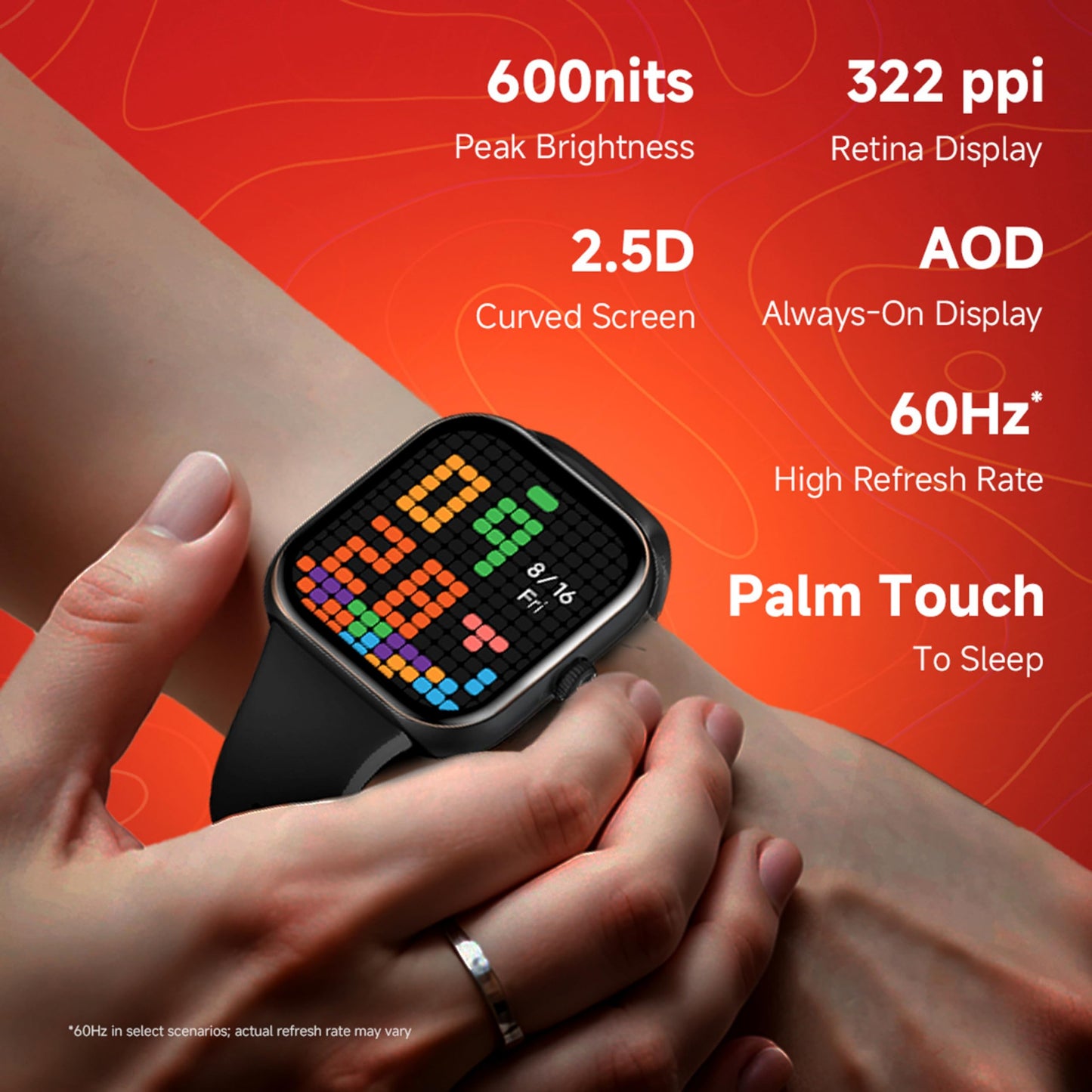 Redmi Move Smartwatch | 1.85" AMOLED (390×450, 600 nits) | Bluetooth Calling | 140+ Sports | 24×7 HR & SPO₂ | AOD | Up to 14-Day Battery | HyperOS (Gold Rush Strap)