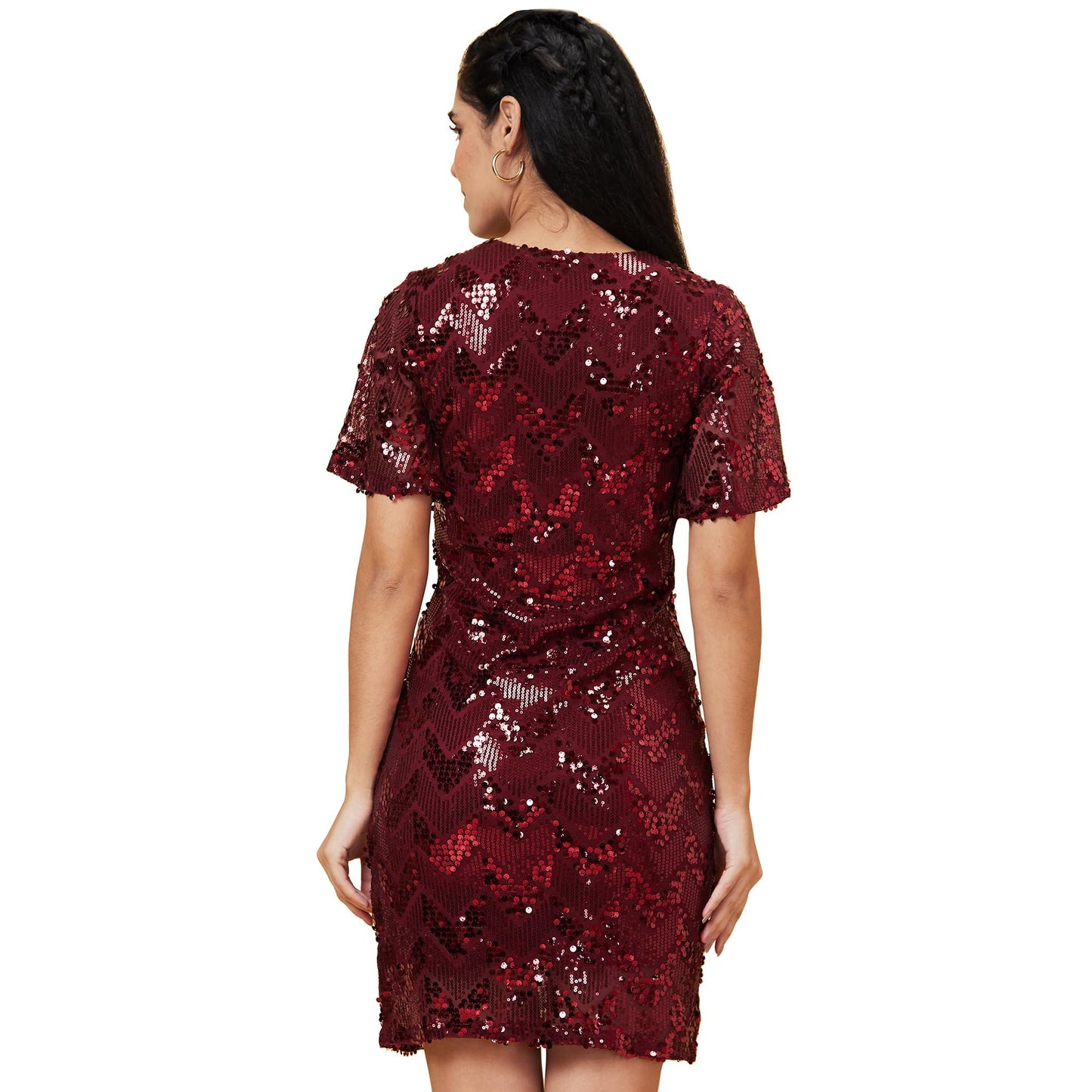 Globus Women Dress (GS512420_Maroon_3XL)