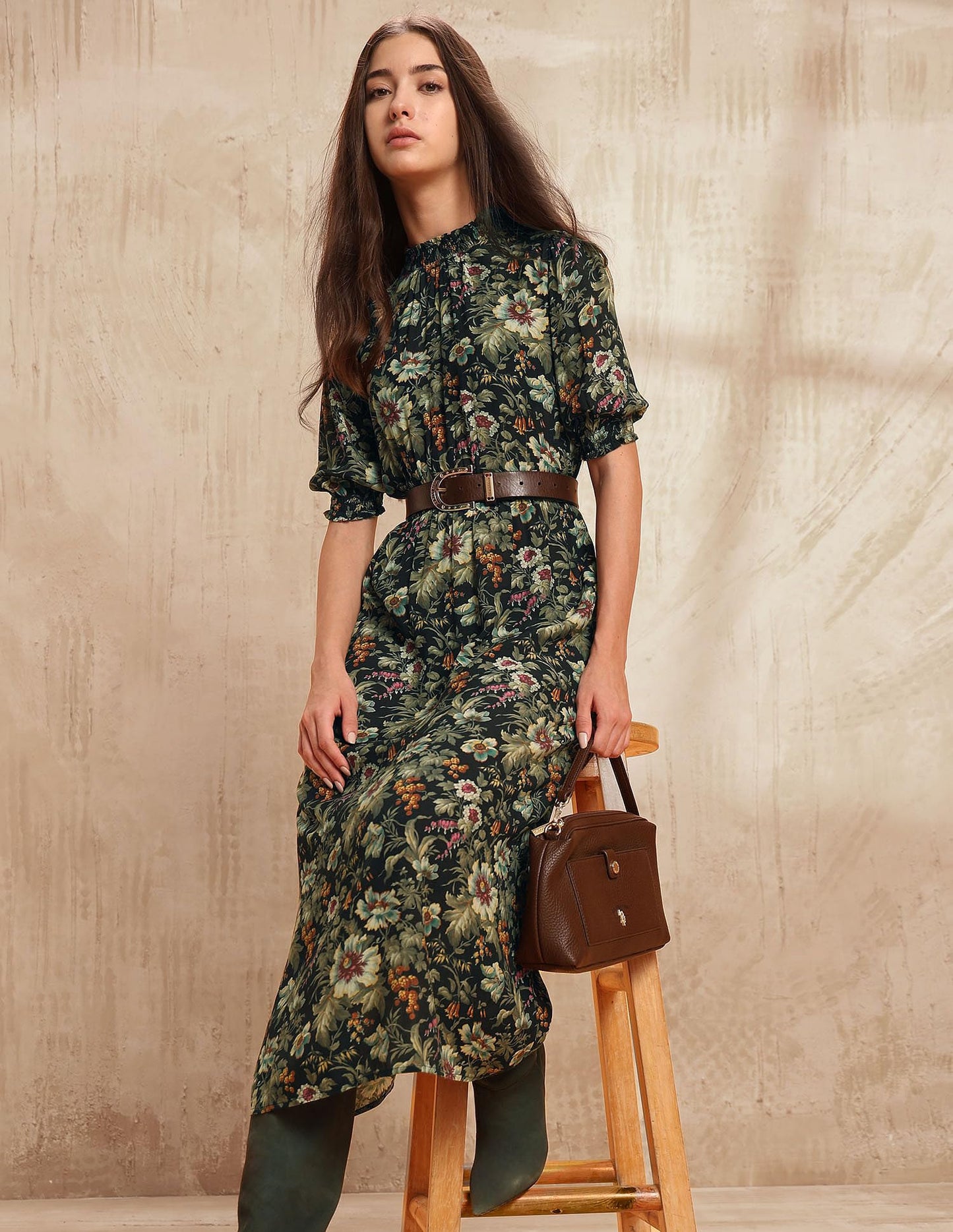U.S. POLO ASSN. Women's Rayon A-Line Midi Dress
