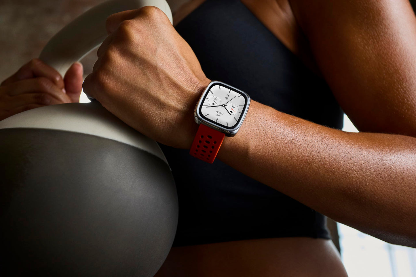 Amazfit Active 2 Square, 2000 Nits Bright AMOLED Display, Built in GPS, 10Day Battery, for Android & iPhone, Accurate Readings, BT Call, Sleep Monitor, 5ATM Water Resistant, Black Leather