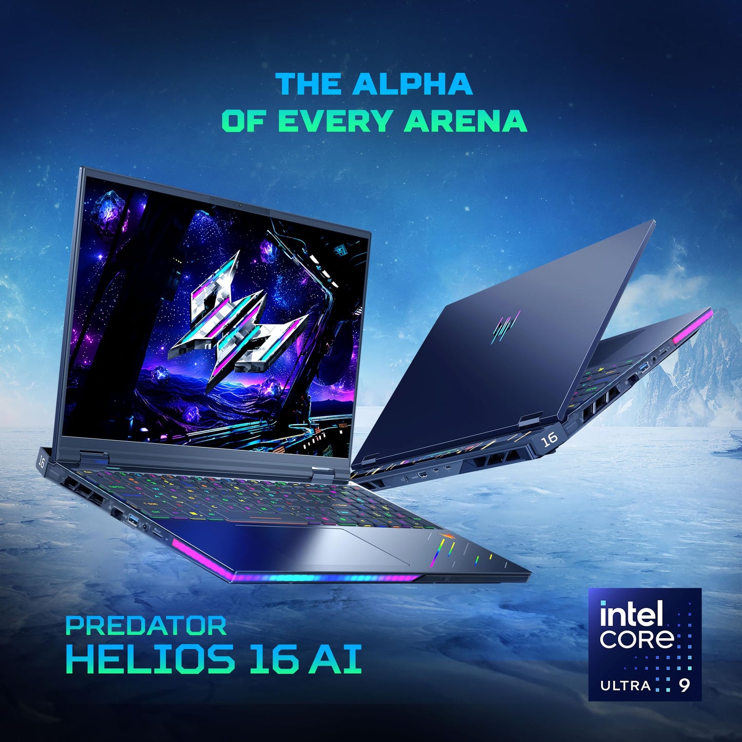 acer Predator Helios 16 AI, Intel Core Ultra 9 Processor,RTX 5090-24 GB GDDR7,32 GB/1 TB, WQXGA OLED, 16.0"/40.64 cm, 240Hz, Win 11 Home, Abyssal Black, 2.65 kg, PH16-73, RGB KB, Gaming Laptop