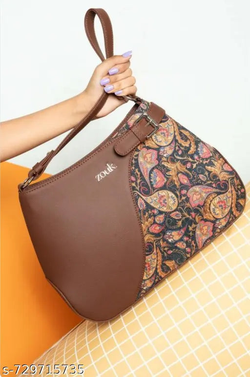 Women Elegant Structured Vegan Leather Handbag• Premium Women Buckle Design Handbag• Stylish Women Structured Office Handbag