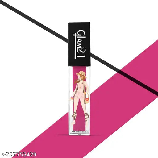Glam21 3D Liquid Lip Gloss|Highly Pigmented & Water-Proof| Longlasting & Weightless|Matte Finish|Pink Fuchsia-5gm