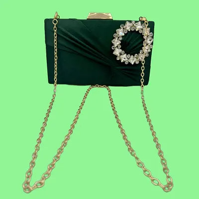 Shoomi Party Casual Green  Clutch