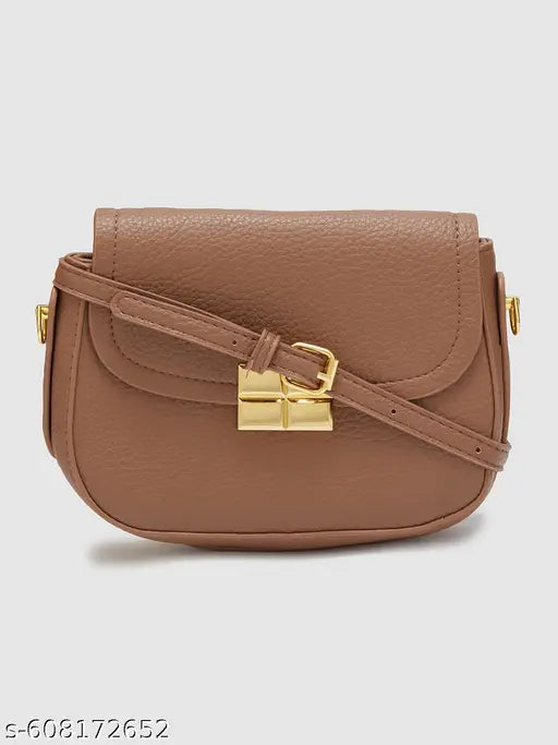 Globus Women Brown Textured Casual Sling Bag