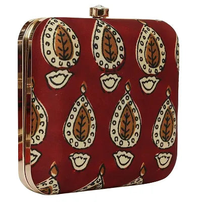 Vastans Stylish New Printed Designer Clutch For Women (MAROON)