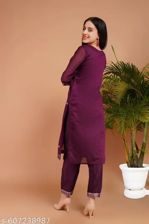 Stylish Jecard Top & Bottom & Duptta Set