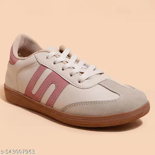 Trase Casual Sneaker Shoes For Women | Soft Cushioned Insole | Sneakers For Woman | Lightweight | Comfortable | Stylish, Trendy Girls And Women Sneakers With Laces (42139, PEACH-CREAM)