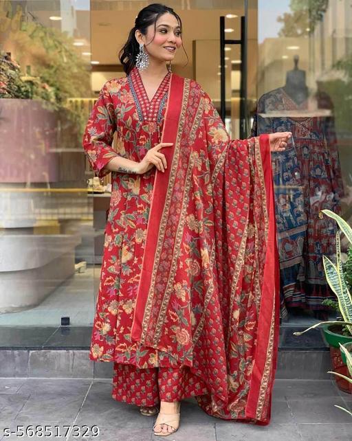 Ruby Blossom Anarkali Suit Set