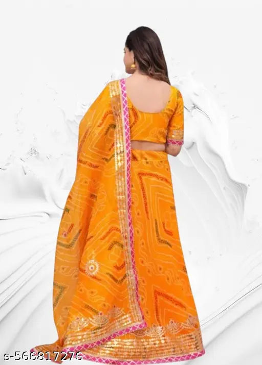 YELLOW TRADITIONAL SILK CHANIYA CHOLI / LEHENGA CHOLI