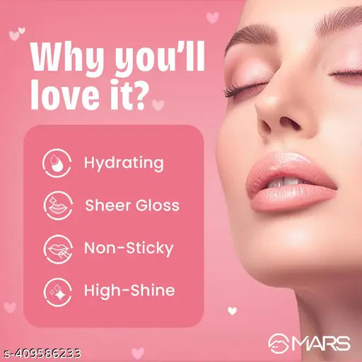 MARS Candylicious Colored Lip Gloss for Women | Hydrating & High Shine | Lightweight Weight & Comfortable | Non-Sticky | Enriched with Vitamin-E (4.0ml) ( 07-FRUITY FUSION )