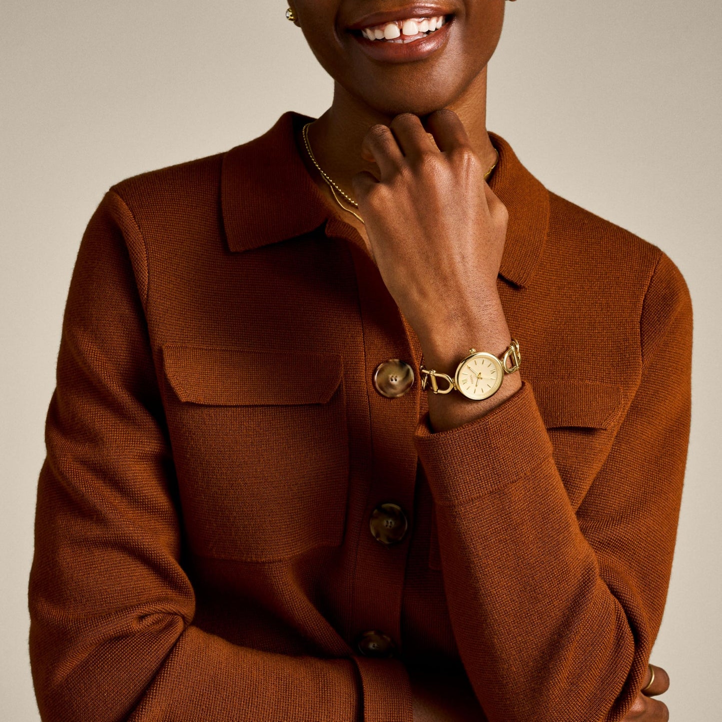 Fossil Carlie Gold Quartz Stainless Steel Watch ES5375