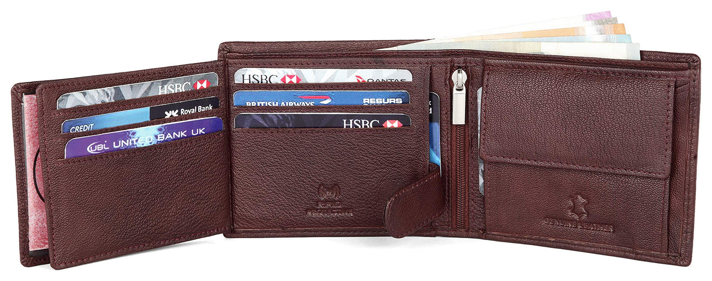 WildHorn Rakhi Gift Hamper for Brother - Classic Men's Combo/Gift Set of Leather Wallet, Keyring and Rakhi for Brother/Bhaiya. (Maroon PDM)