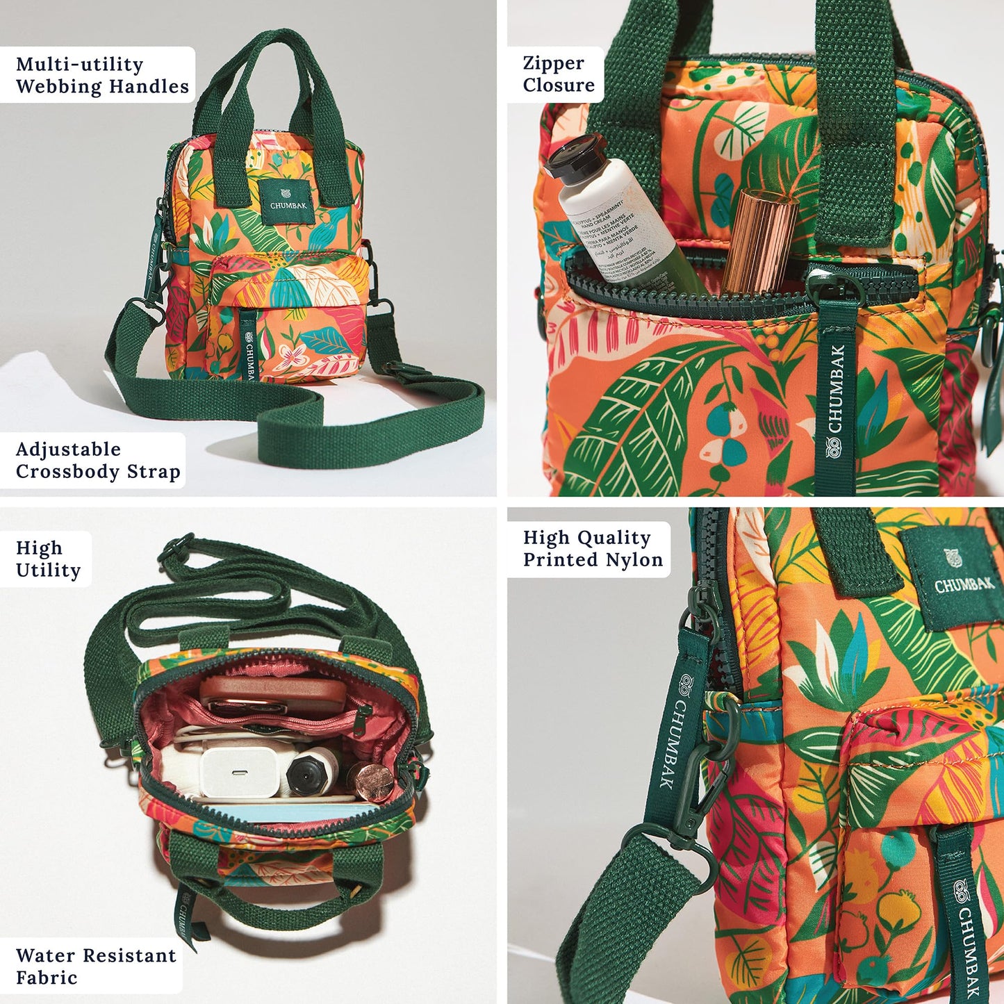 Chumbak Crossbody Sling Bag for Women | Stylish Printed Canvas Box Sling bag | Multipurpose Daily use Bag for Office/College/Travel