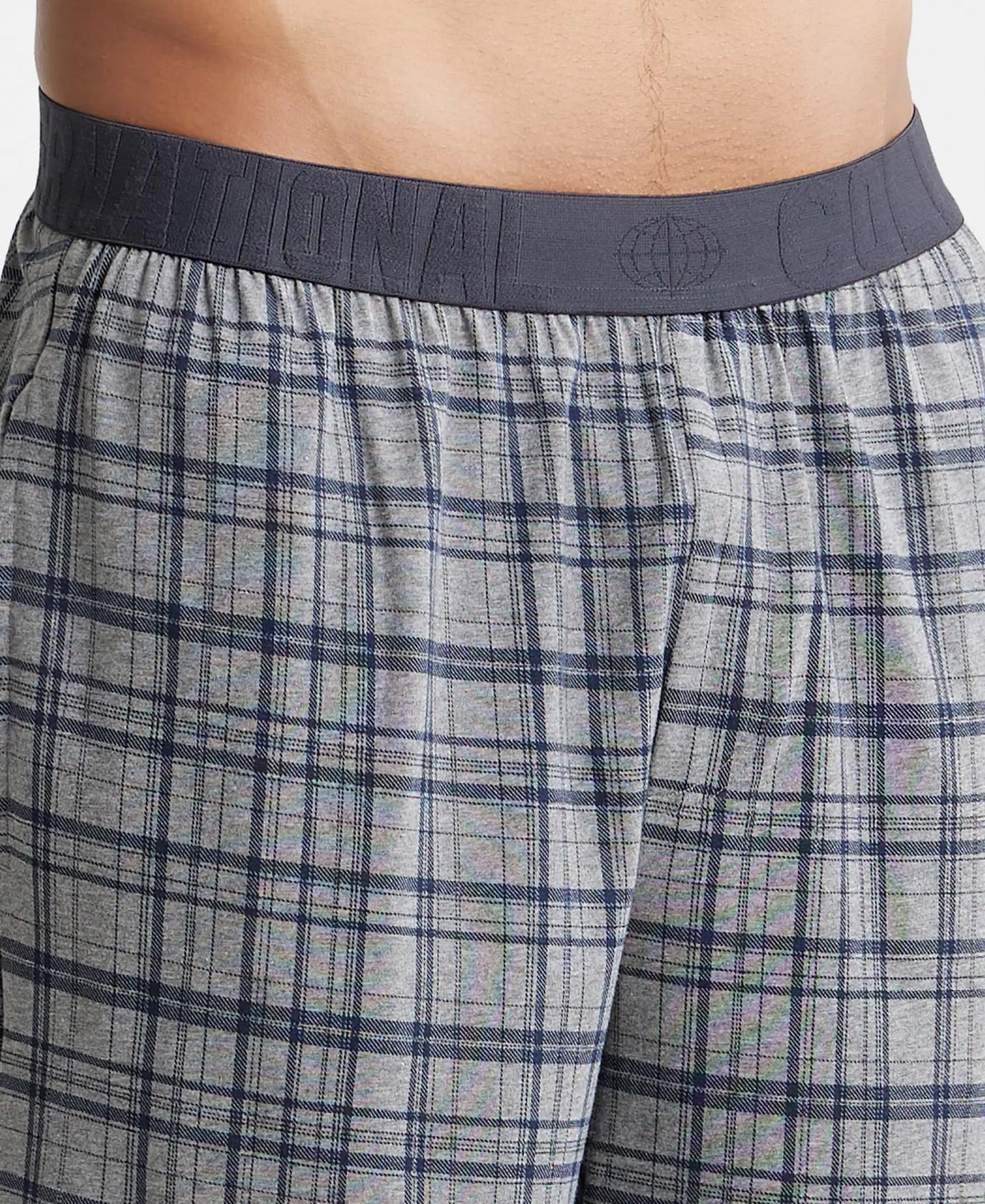 Jockey Shorts for Men with Exposed Elastic Waistband IM02_Mid Grey Melange & Ash Grey_XL