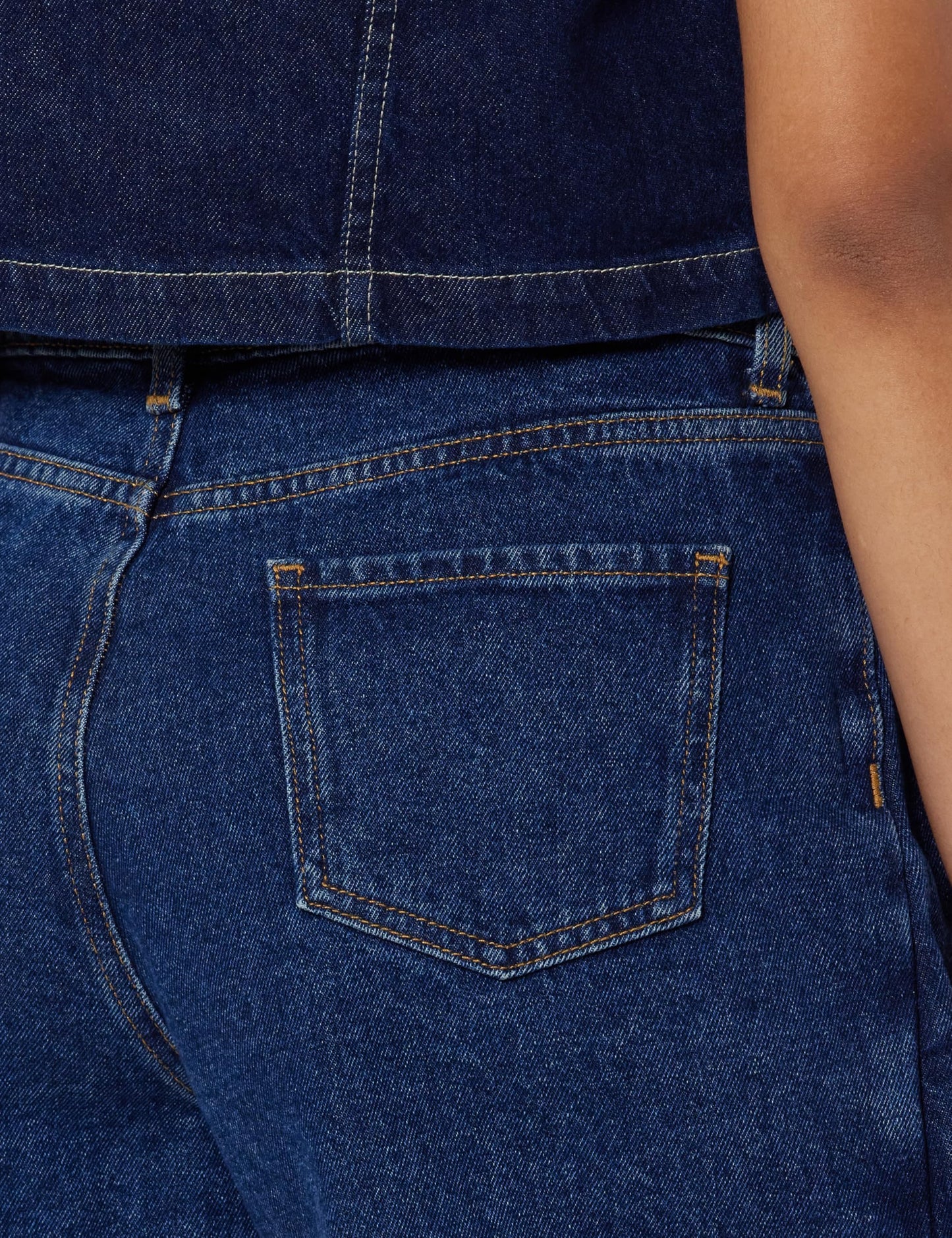ONLY Women Washed Cotton Blend High Rise Blue Skort