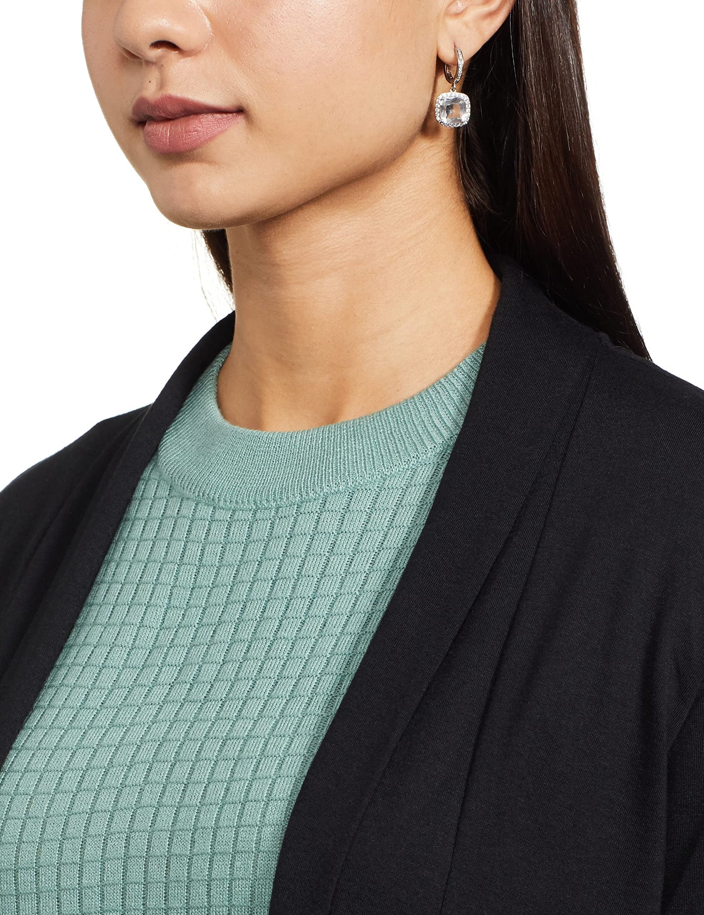 Max Women's Polyester Blend Casual Shrug Sweater (SHRUG2602_Black_XL), Open Neck