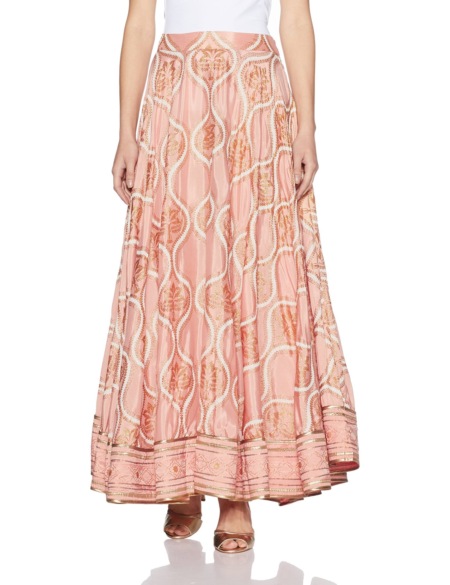 W for Woman Women's Full Skirt (17AU55300-50303_Pink_WS)