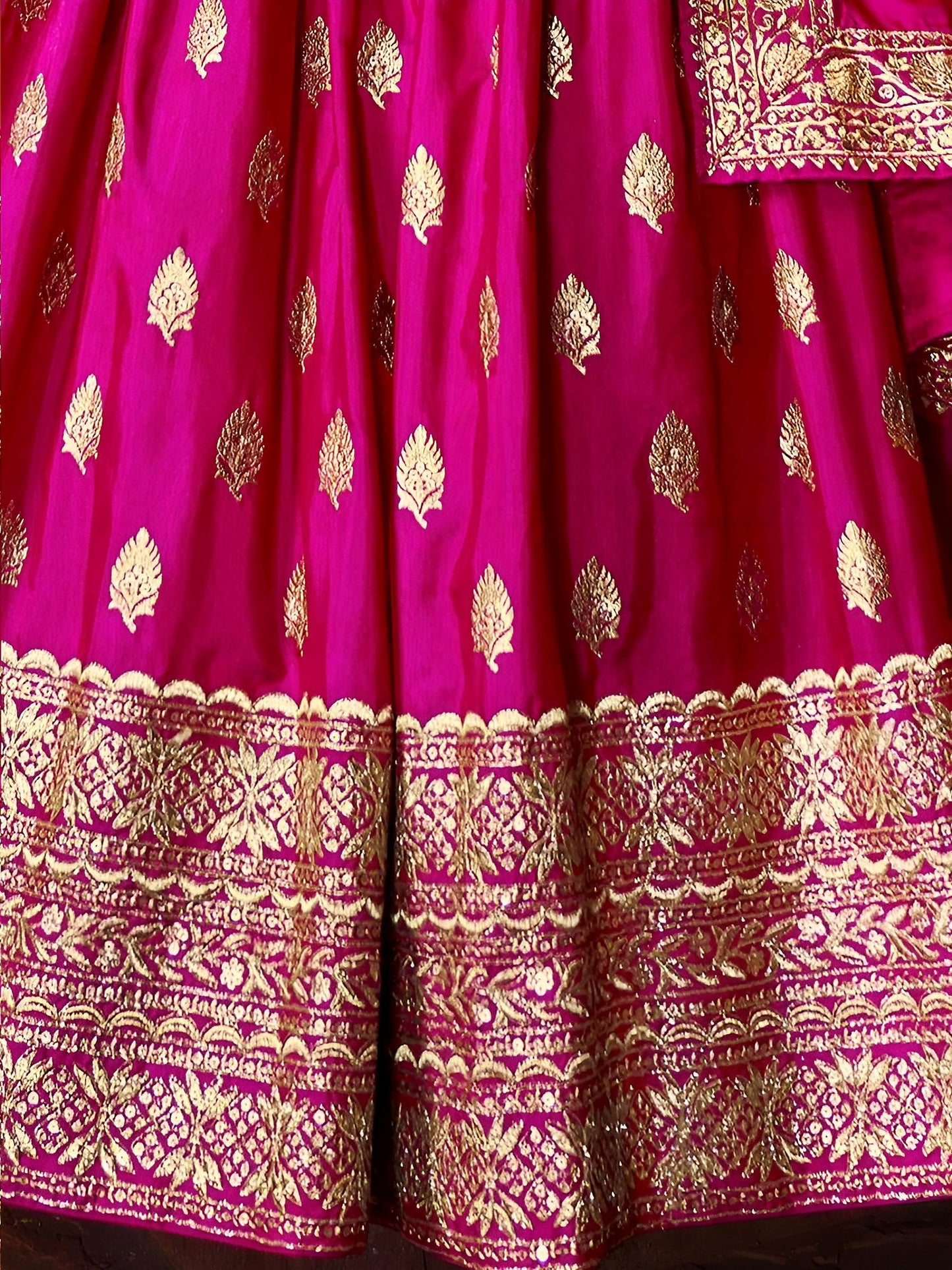 Zeel Clothing Women's Art Silk Sequins Zari Embroidered Art Silk Semi Stitched Lehenga Choli With Dupatta (5111-Pink-Womens-Lehenga-Choli-Latest; Free Size) (Pink)