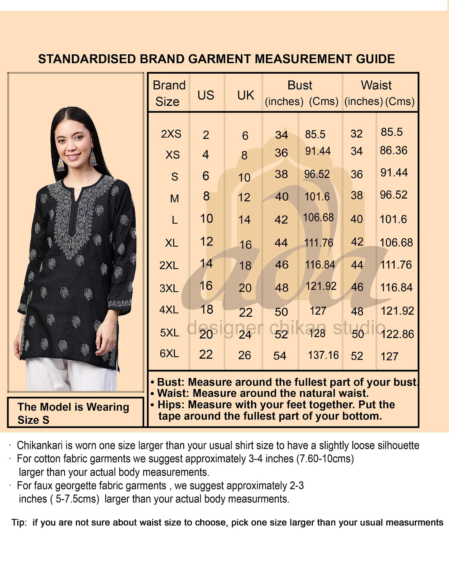 Ada Handmade Pure Cotton Lucknow Chikan Regular Fit Short Kurti for Women A100595 White (Medium)