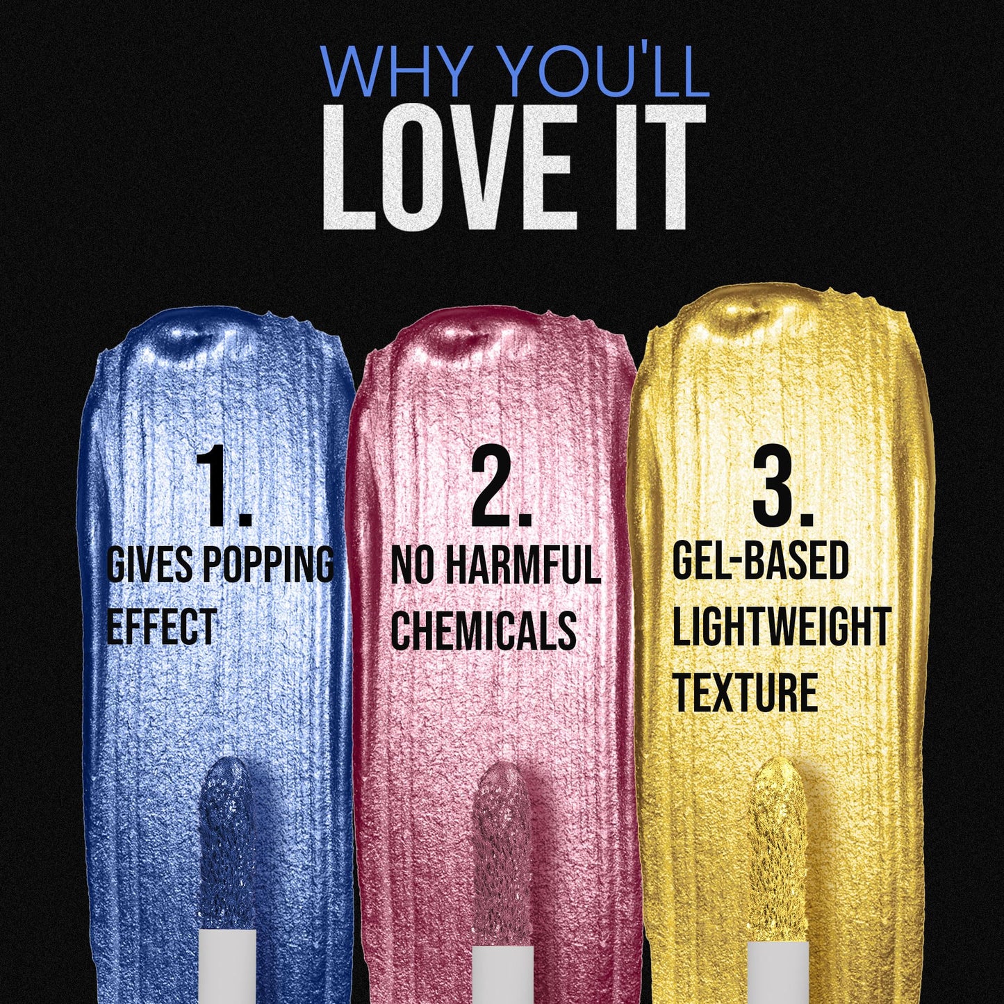 Colors Queen Metallic Liquid Eyeshadow Highly Pigmented & Long Lasting Eyeshadow | Smooth One Stroke Application, Non-Transfer, Waterproof Eye Shadow (Shade - 05, 7g)