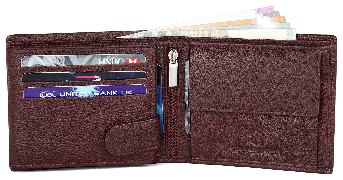 WildHorn Rakhi Gift Hamper for Brother - Classic Men's Combo/Gift Set of Leather Wallet, Keyring and Rakhi for Brother/Bhaiya. (Maroon PDM)