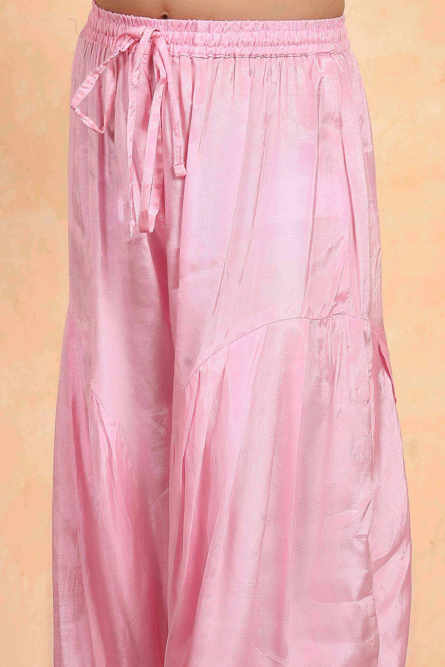 Biba Girl's Dark Pink Polyester Straight Solid Suit Set