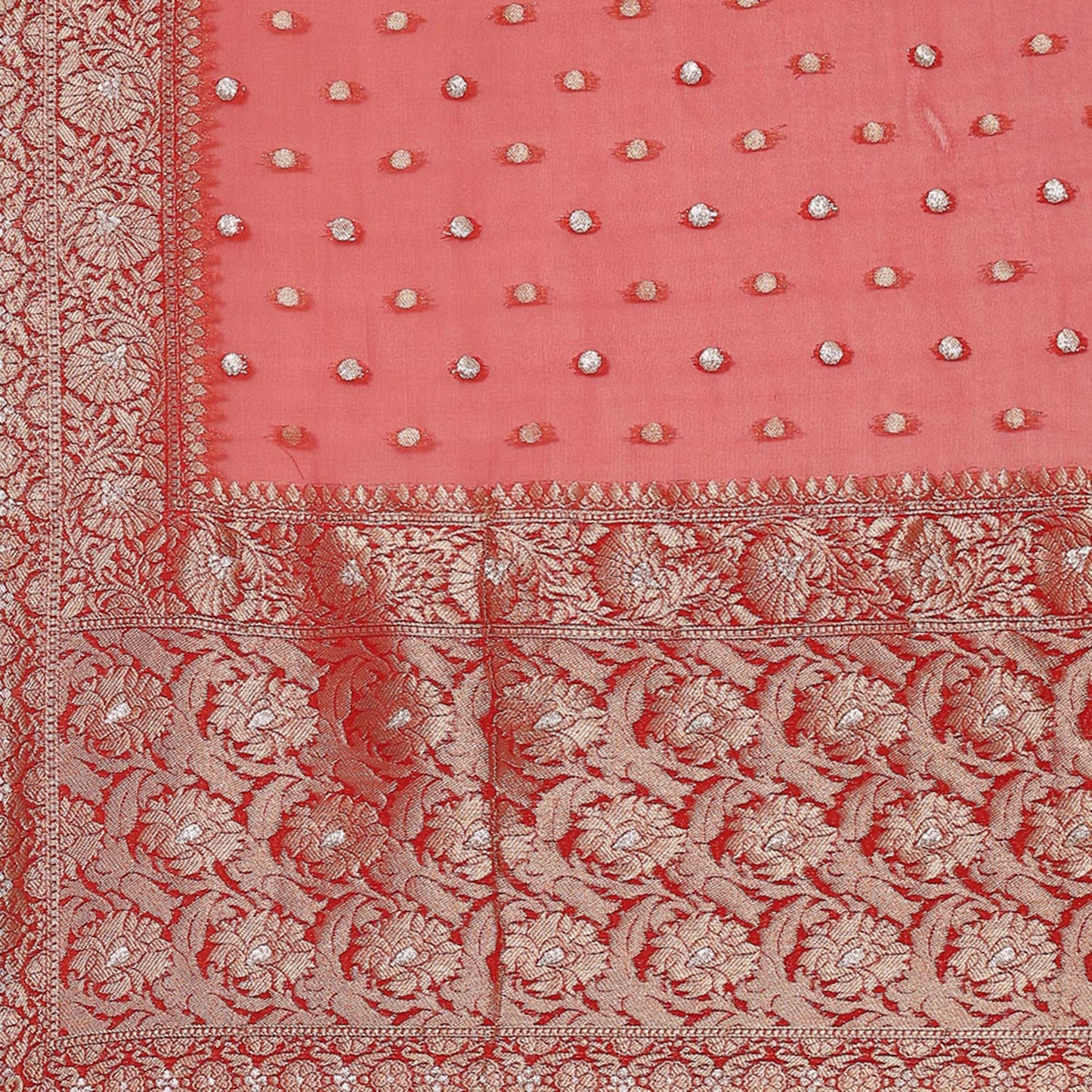 BIBA Cotton Women Embroidery Relaxed Salwar Kurta Dupatta (SKDBANARAS8143_RED_38), XL