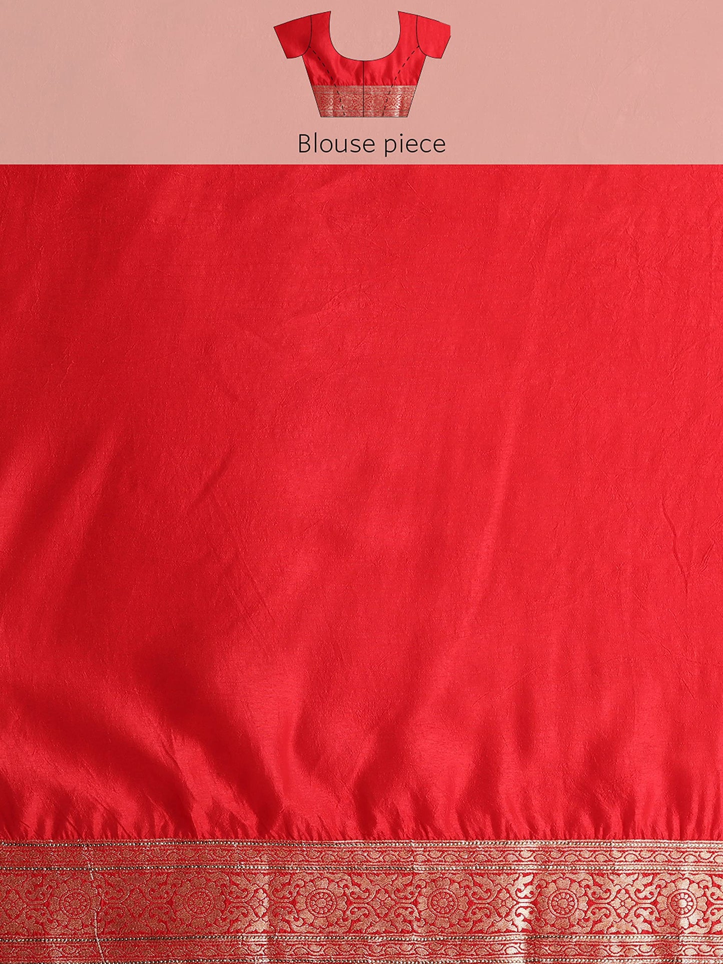 MOHEY Women's Ethnic Saree, All Over Jaal, Border with Blouse Piece Traditional Womens Saree for Festival, Wedding, Party (Red)