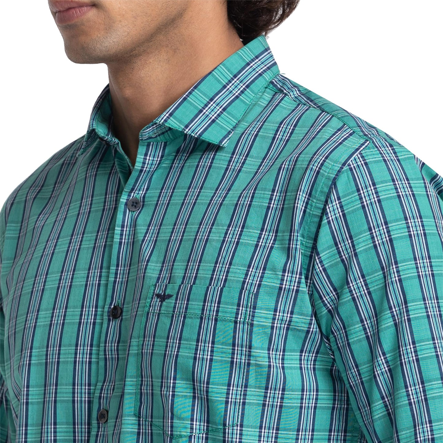 Park Avenue Slim Fit Medium Green Casual Shirt for Men