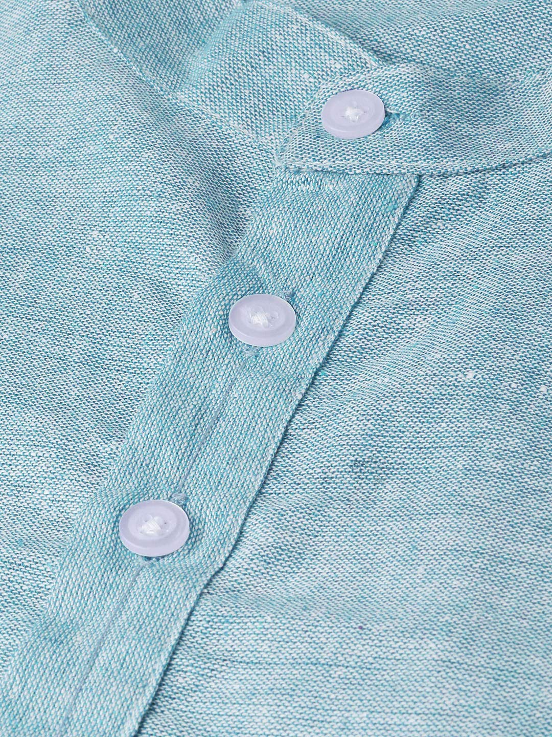 Vastraa Fusion Men's South Cotton Ragular Fit Kurta Pajama (VS1156D-36_Sky Blue_S)