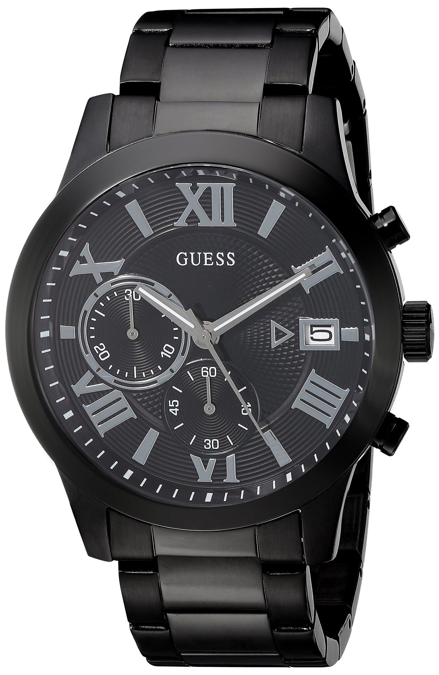 Guess Stainless Steel Analog Black Dial Menmen Watch-U0668G5, Black Band