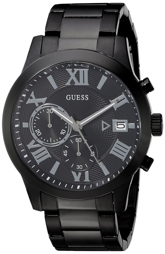 Guess Stainless Steel Analog Black Dial Menmen Watch-U0668G5, Black Band