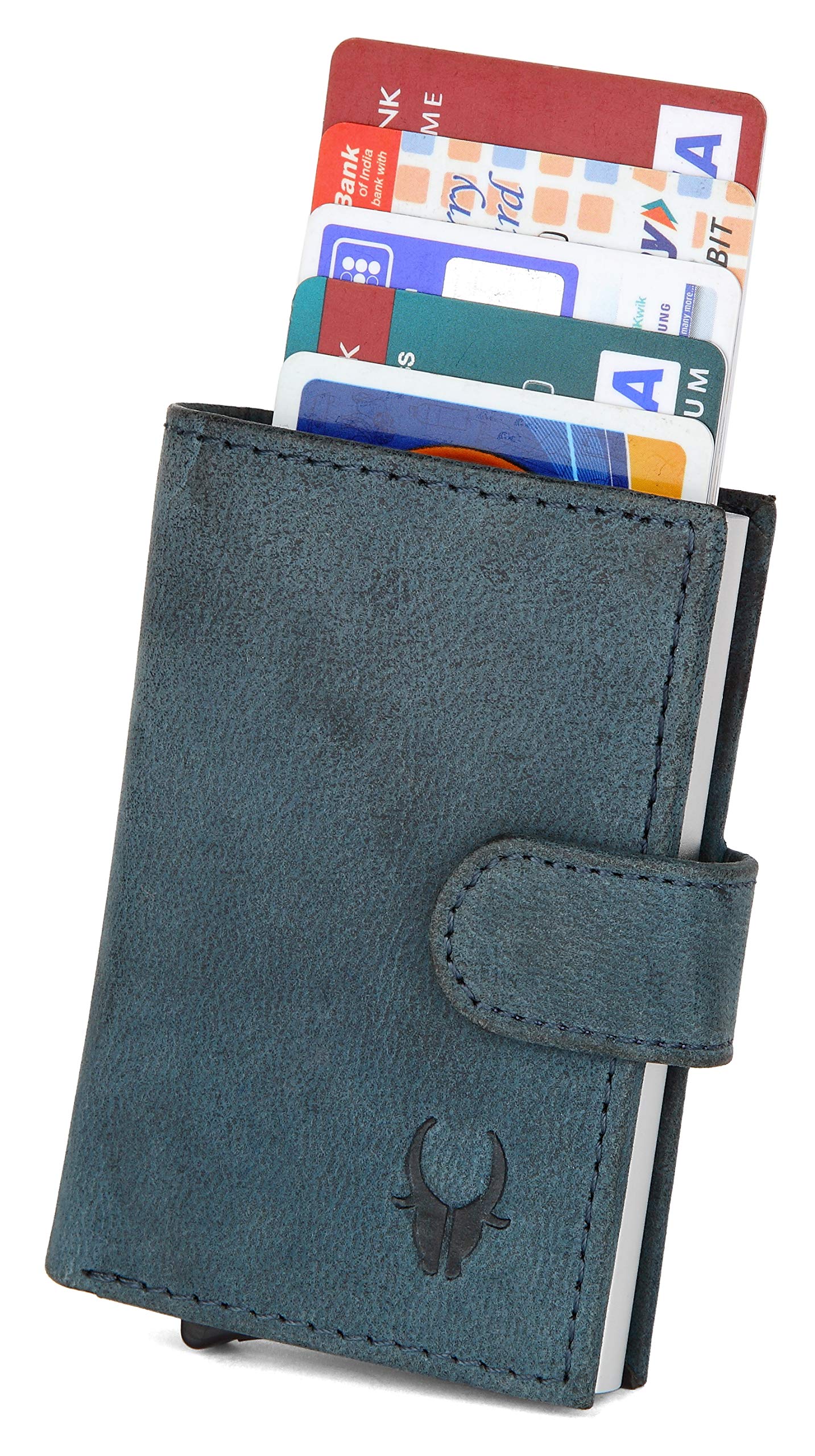 WildHorn Blue Leather Men's Wallet and Card Holder (RAKHIGIFT1173)