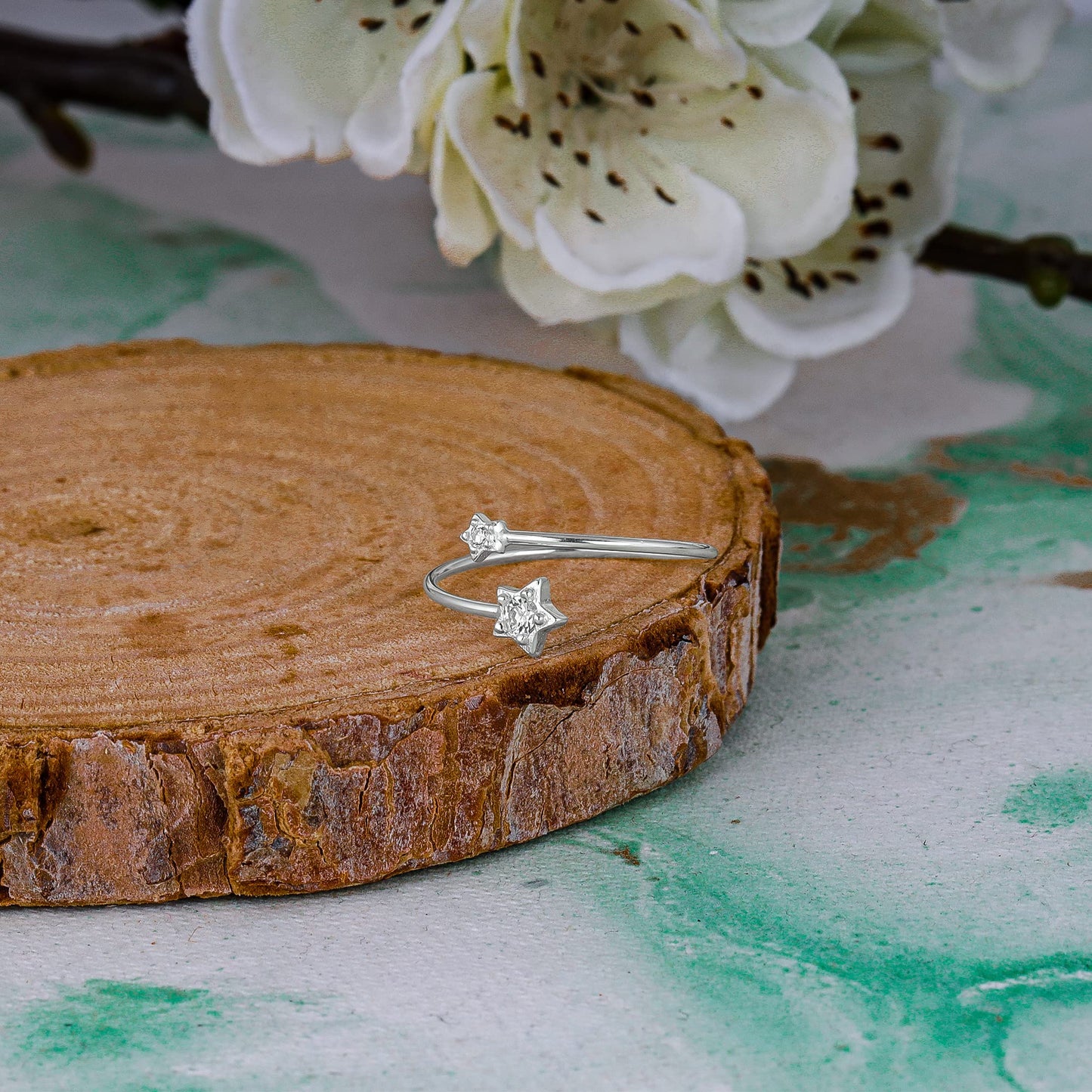 GIVA 925 Silver Dual Star Ring, Adjustable | Valentine Gift for Girlfriend Wife Women & Girls | With Certificate of Authenticity and 925 Stamp | 6 Month Warranty*