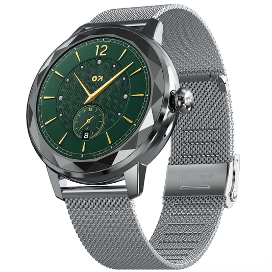 GOBOULT Newly Launched Alora Smart Watch 1.19'' AMOLED Display, BT Calling, Rotating Bezel, 150+Watchfaces, 800 Nits Brightness, AI Voice Assistant, SpO2 Monitoring, 120+ Sports Mode (Silver)