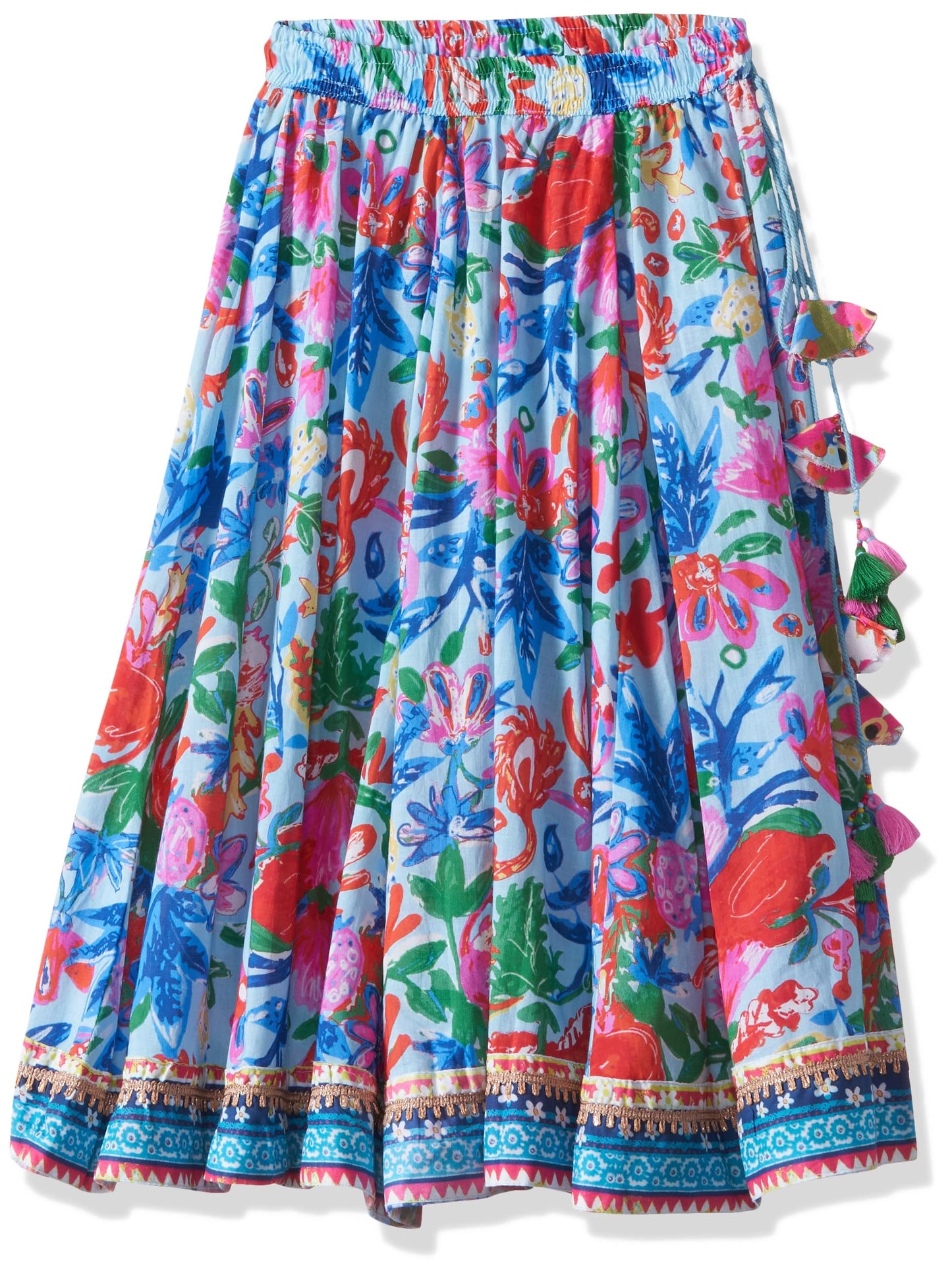 Biba Girl's Viscose Rayon Lehenga Set (KW5312SS25LPNK_Light Pink_12 13 Years)