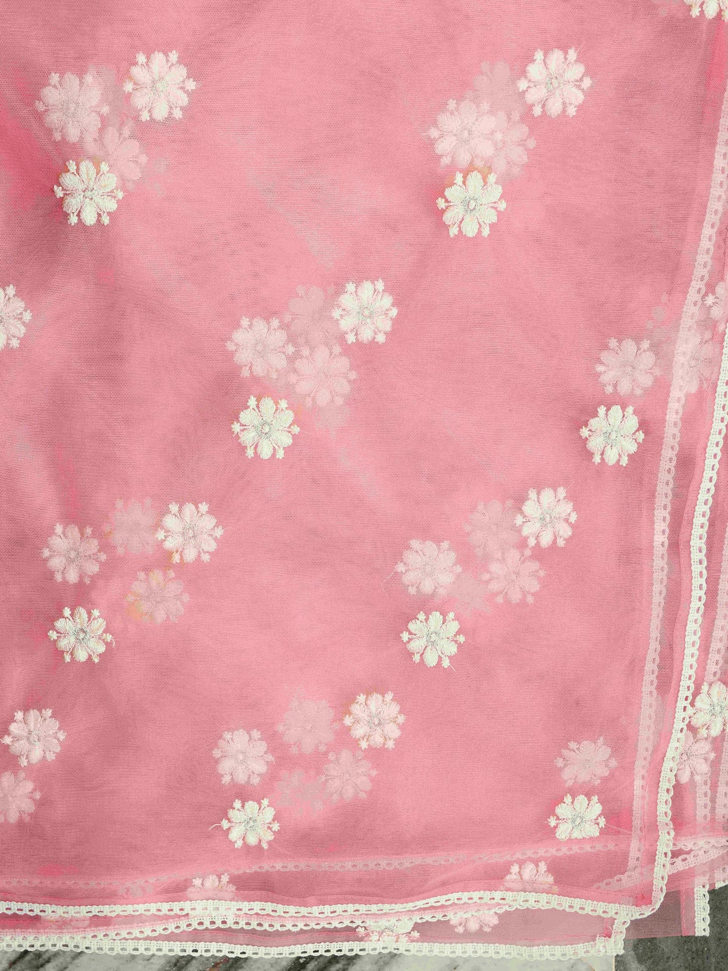 Womanista Women's Cotton Thread Alia Cut Flared Kurta With Pant And Dupatta (Kurtaset_1319_Xl)