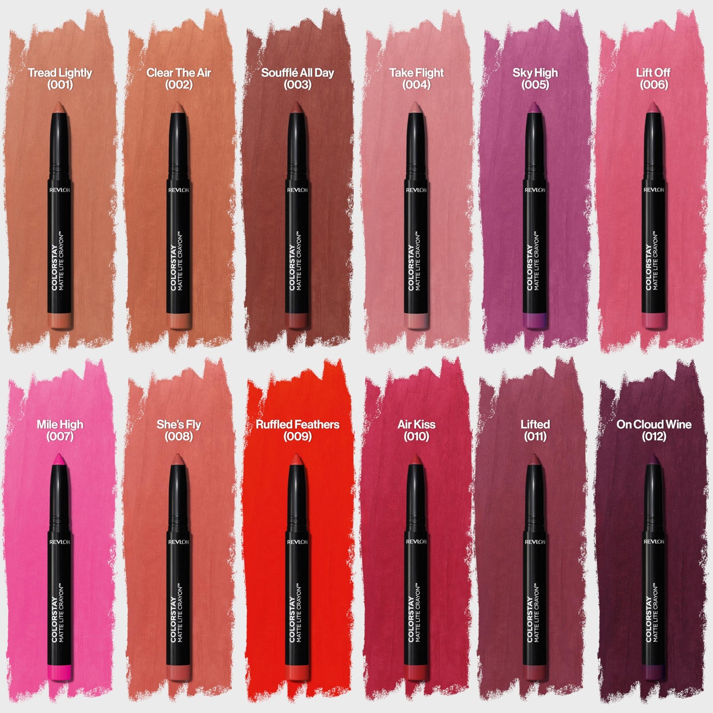 Revlon ColorStay Matte Lite Crayon Lipstick with Built-in Sharpener, Smudgeproof, Water-Resistant Non-Drying Lipcolor