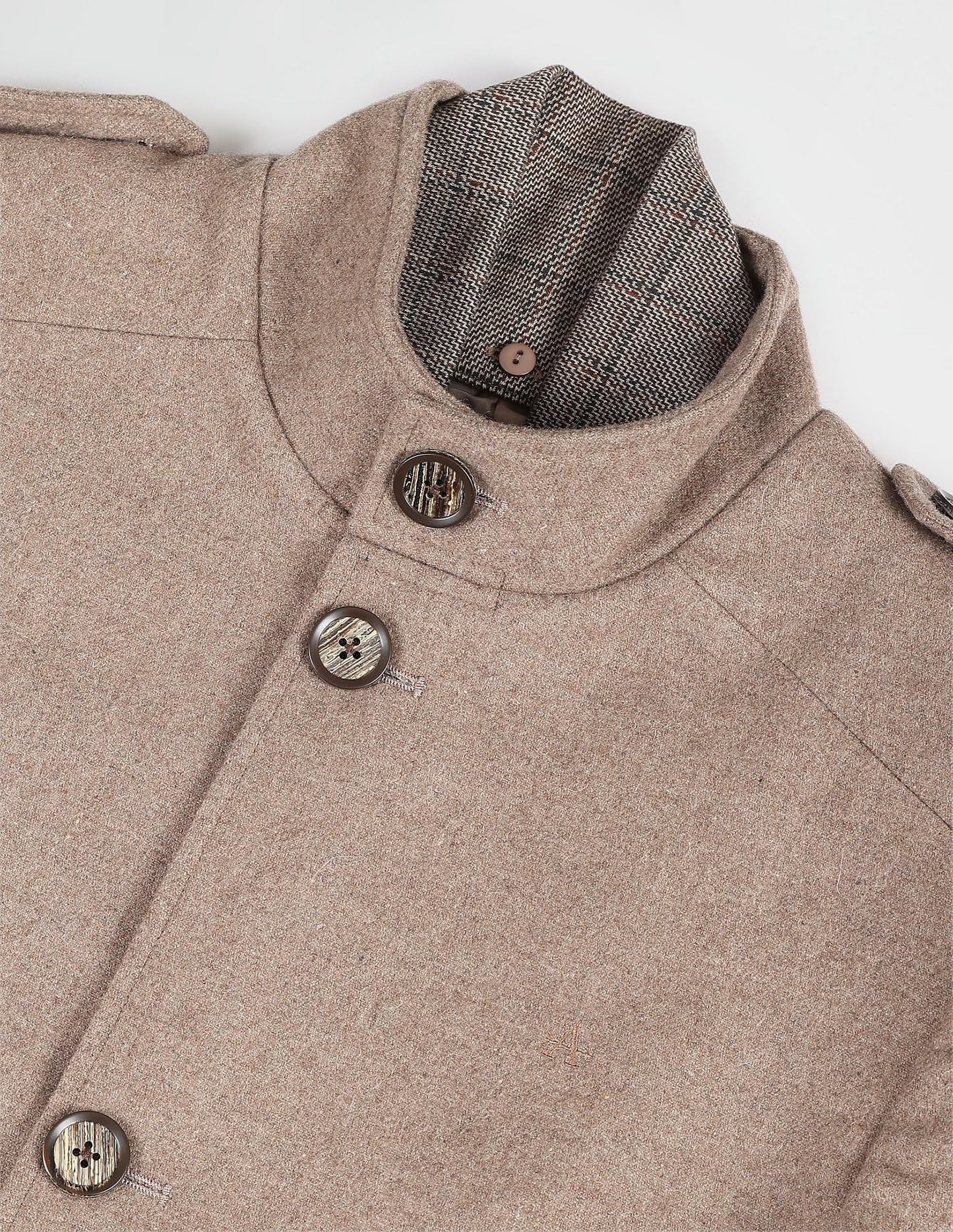 Arrow Men's Wool Standard Length Trench Coat (ASAGJK4794_Beige, 2XL