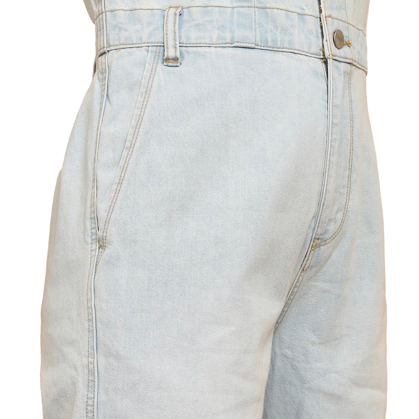 Wrangler Women's Solid Blue Classic Regular Fit Jumpsuit