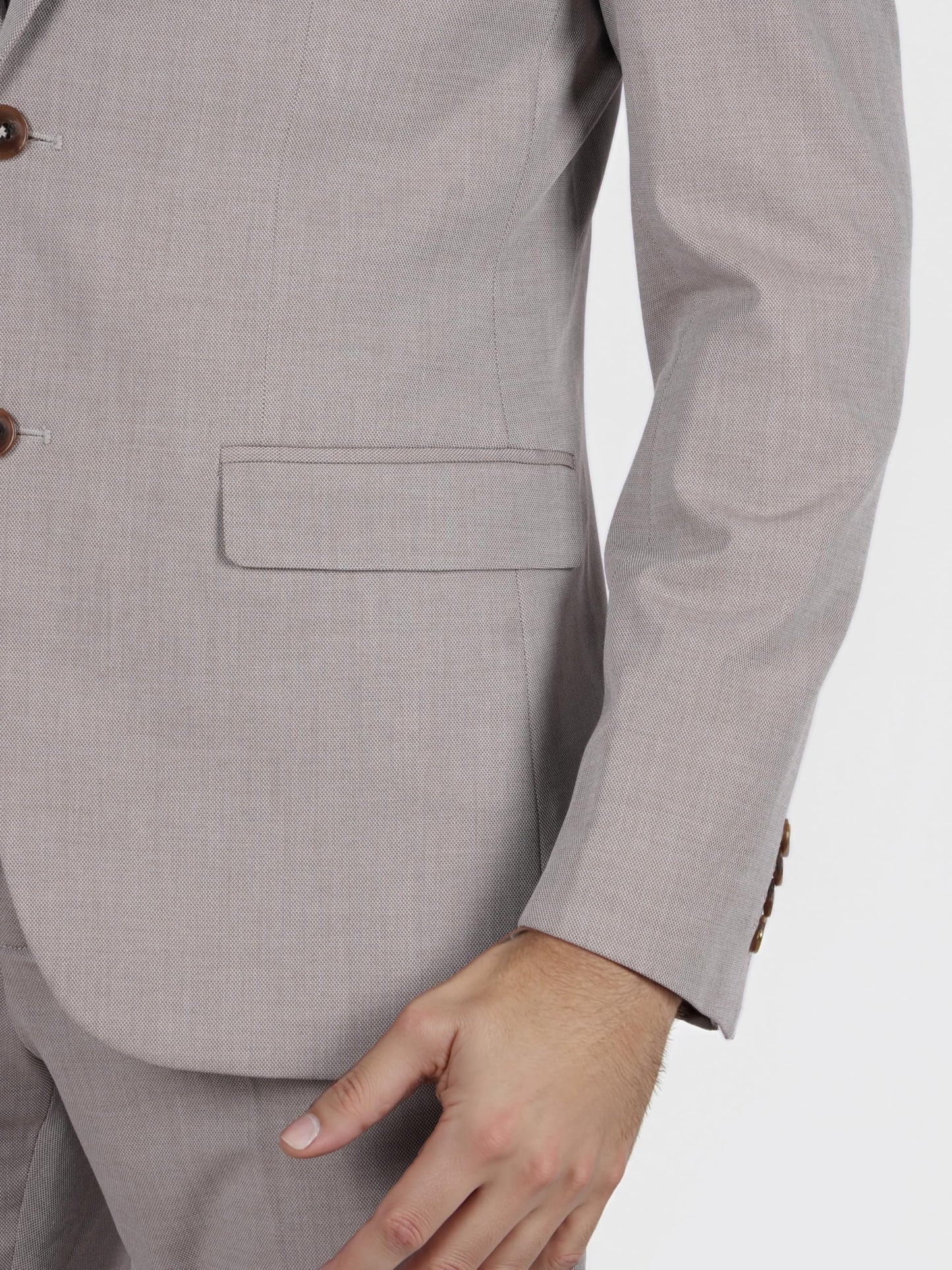 Celio Men Beige Solid Regular Fit Viscose Rayon Formal Blazer (3596656264394, Beige, 40)