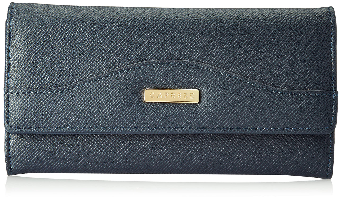 Caprese Faux Leather Womens Taro W Large Navy Wallet