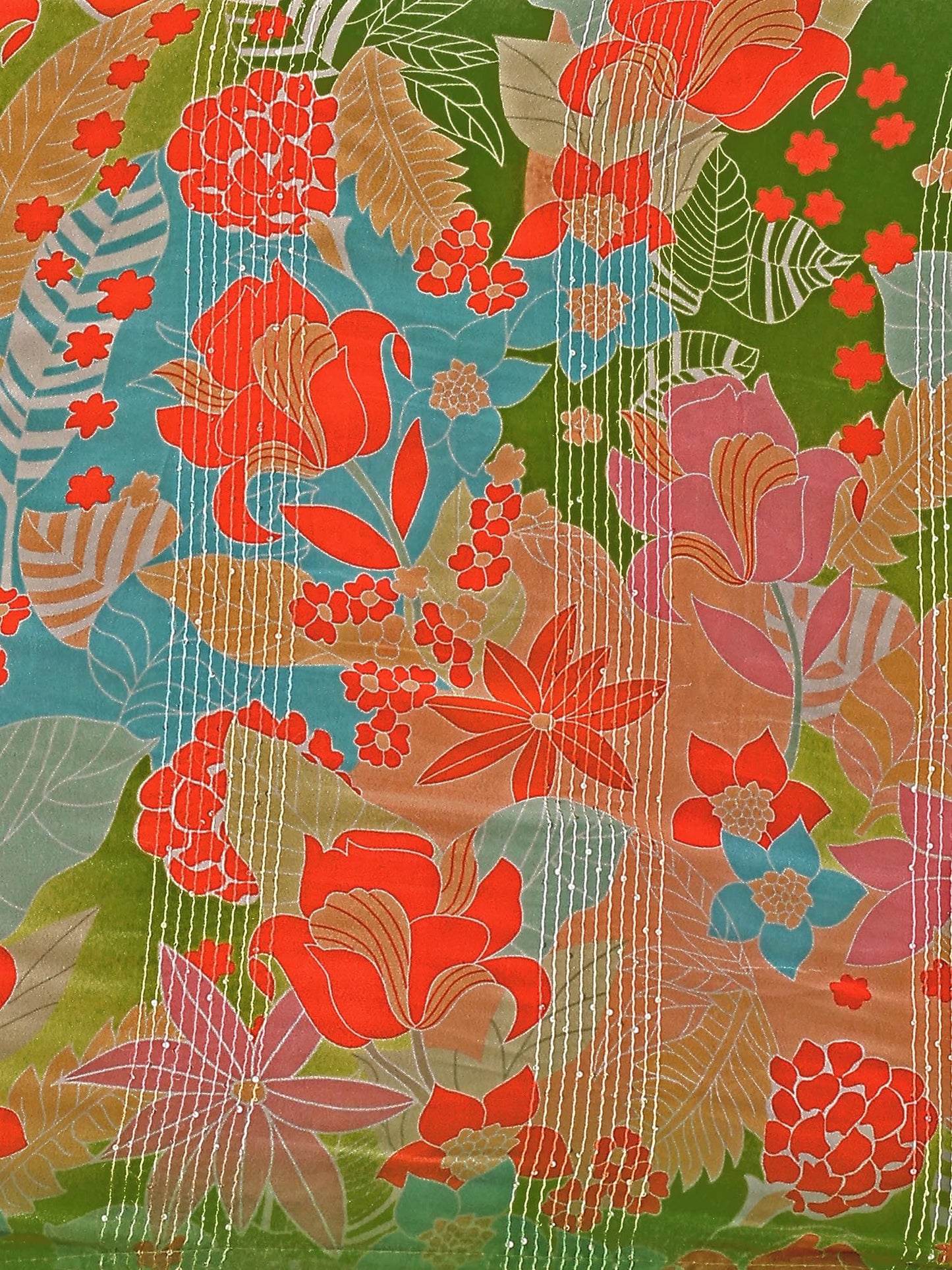 PURVAJA Women Georgette Semi-Stitched Lehenga Choli Set (Viana-Green Free Size)